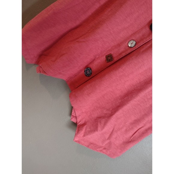 Soft Surroundings XS Womens Danielle Button Up Tunic Top Red 3/4 Sleeve - Picture 5 of 6